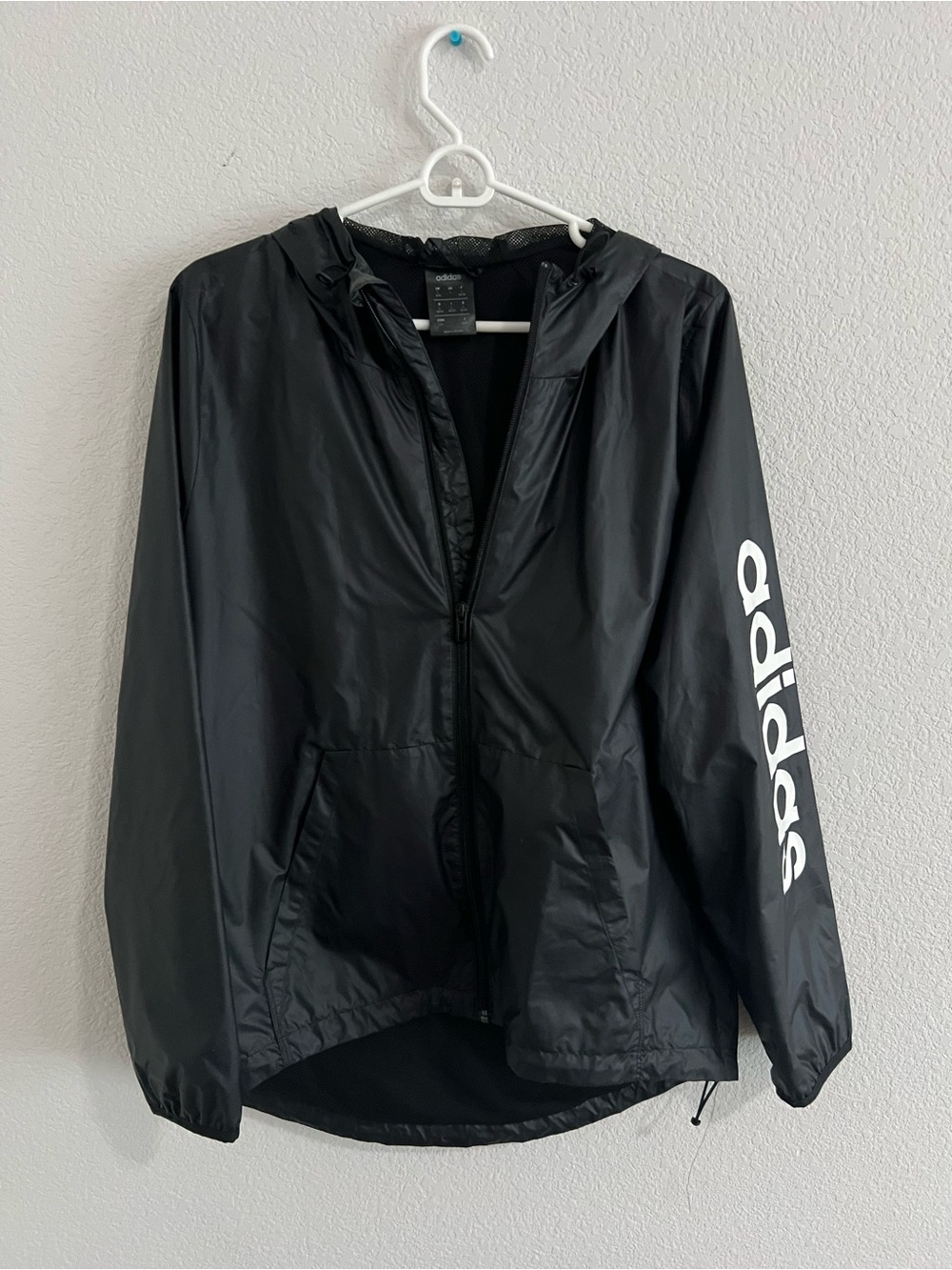 adidas Black Hooded Windbreaker Jacket